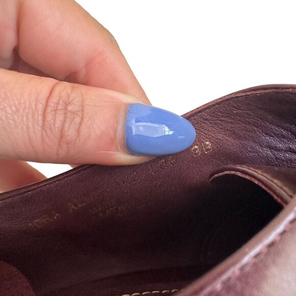 LAUREN RALPH LAUREN Burgundy Brown Tone Leather Booties Heels Size 8 - Picture 8 of 8